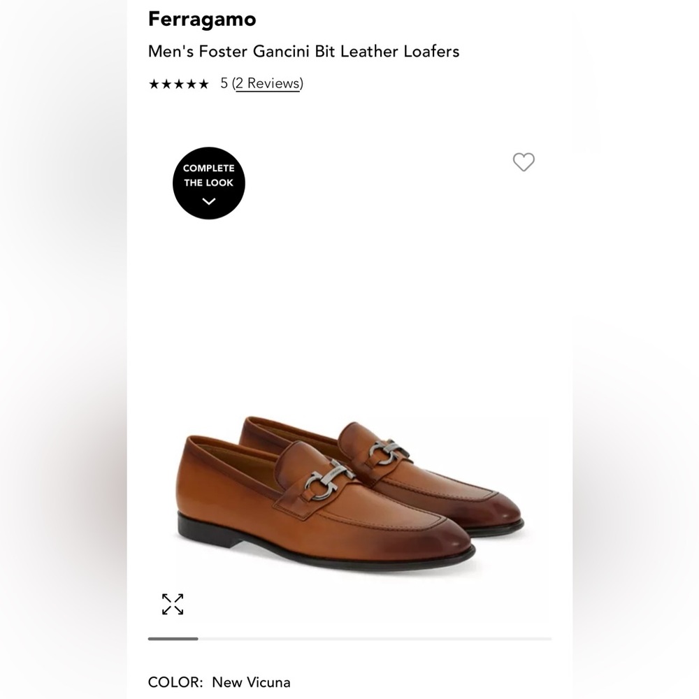 Salvatore Ferragamo Foster Gancini Bit Calf Loafers in Black 9E $895